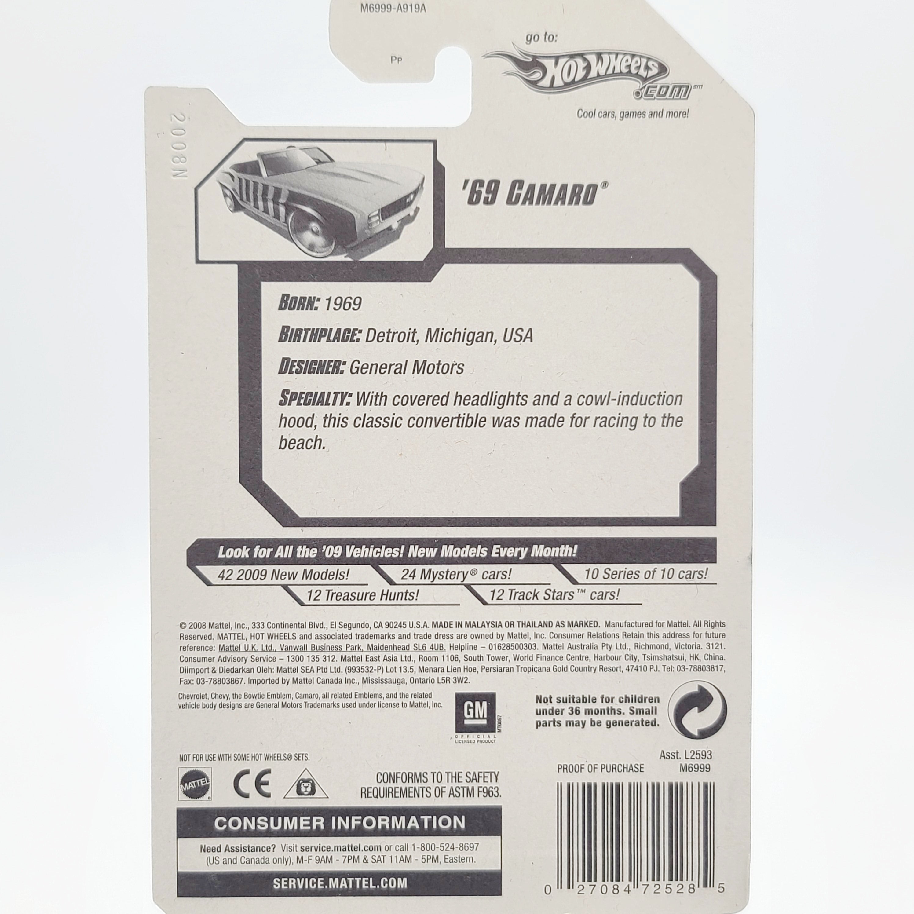 Hot Wheels '69 Camaro (2009 HW Basic - Web Trading Cars)